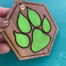 Load image into Gallery viewer, Bright Green Paw Print Ornament
