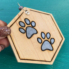 Load image into Gallery viewer, Gunmetal Gray Paw Print Ornament
