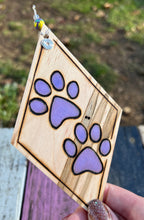 Load image into Gallery viewer, Purple Paw Prints Ornament
