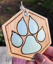 Load image into Gallery viewer, Metal Mint Paw Print Ornament
