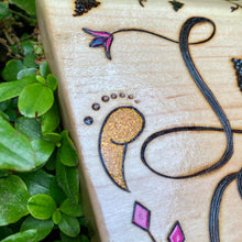 Load image into Gallery viewer, &quot;L O V E&quot; Fraktur-Inspired Pyrography Folk Art
