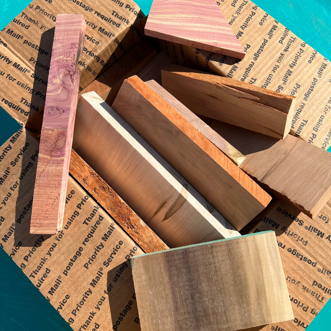 SCRAP BOX- Assorted Hardwoods // Medium Sizes