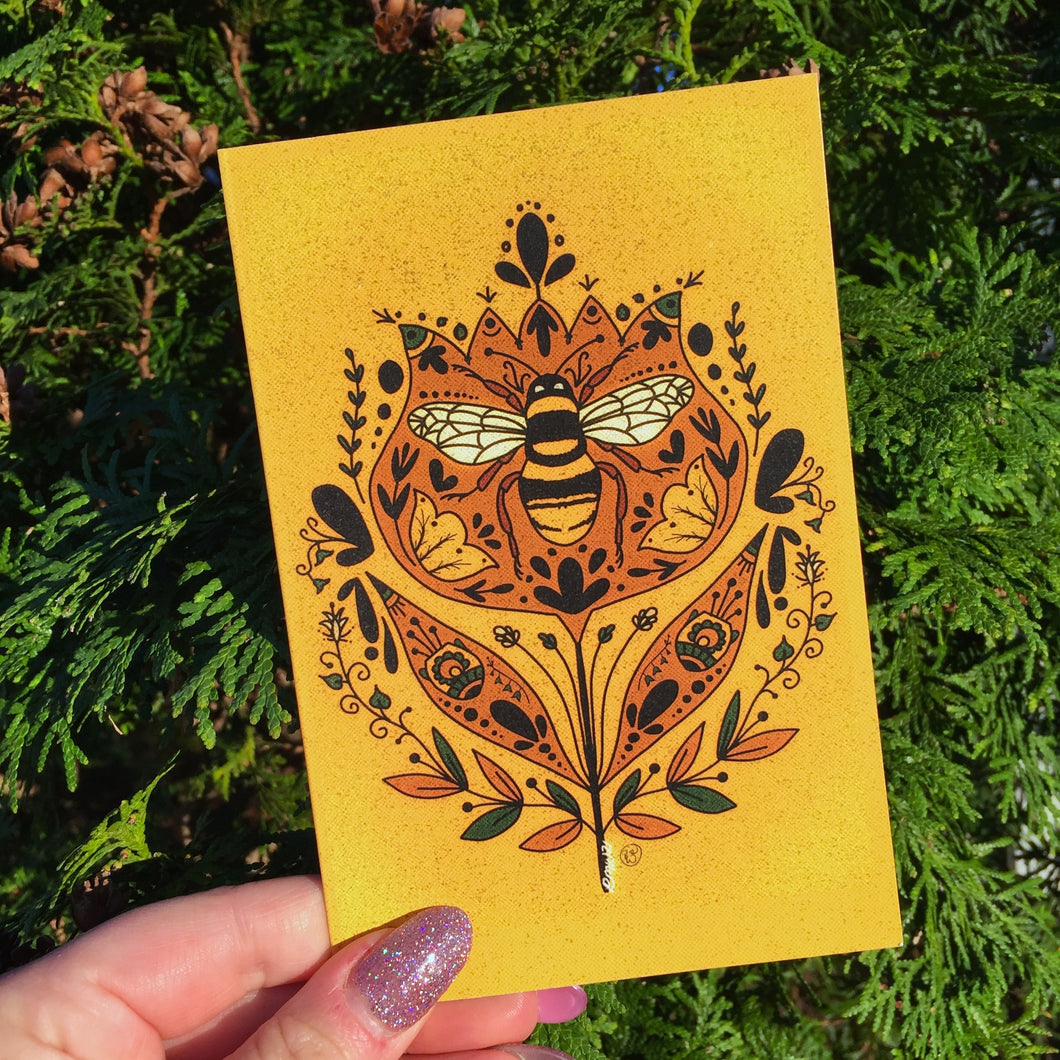 Folk Art Bee Greeting Cards