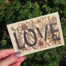 Load image into Gallery viewer, Pyrography LOVE Floral Greeting Cards
