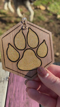 Load and play video in Gallery viewer, Chunky Glitter Gold Paw Print Ornament
