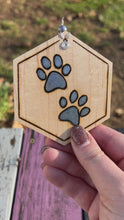 Load and play video in Gallery viewer, Gunmetal Gray Paw Print Ornament
