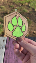 Load and play video in Gallery viewer, Bright Green Paw Print Ornament
